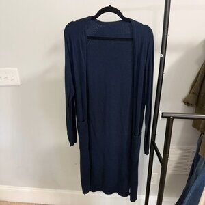 Navy cashmere cardigan size large.